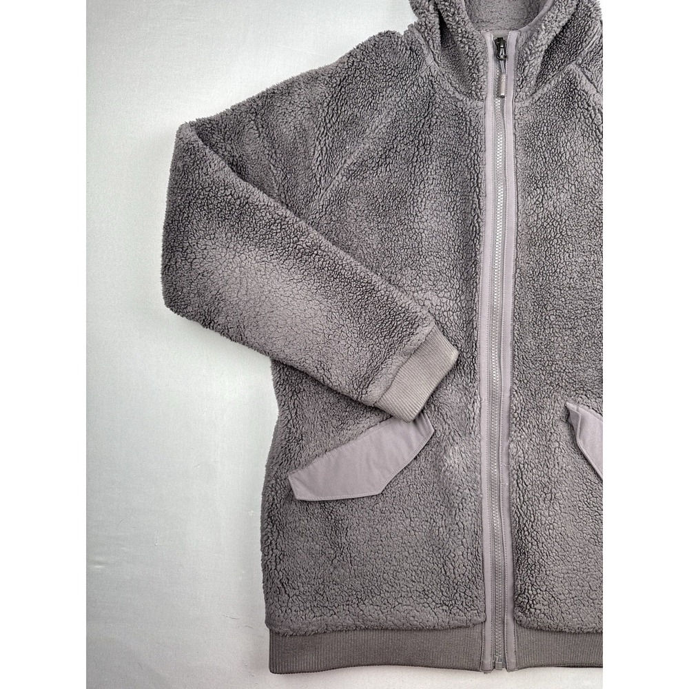 The North Face Sherpa Fleece Hoodie Jacket Women's Large Gray Lavender Full Zip - Picture 3 of 14